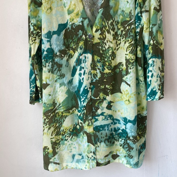 Chico’s 4 (XXL) Foliage-Print Duster Cardigan - Picture 6 of 14